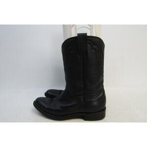 Jaca Mens Size 6 EE Black Leather Roper Western Cowboy Boots